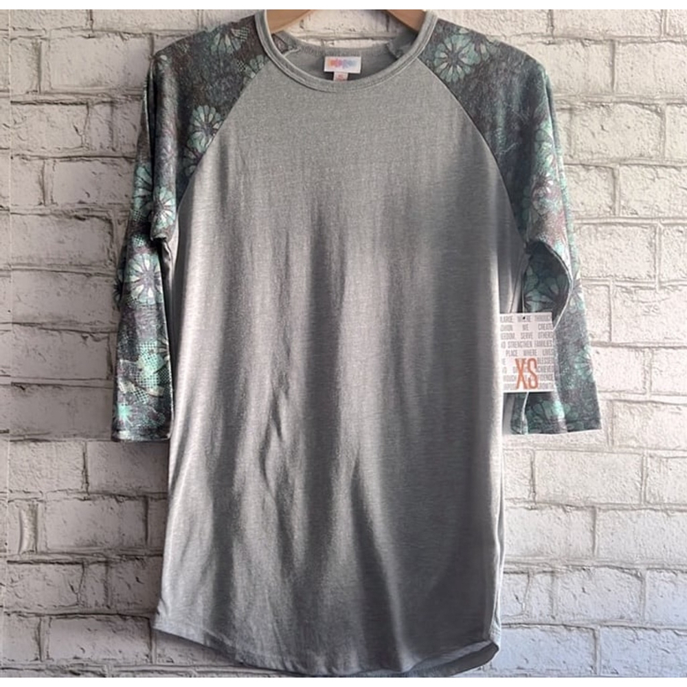 NWT Solid Gray LuLaRoe Randy Baseball Tee Size XS